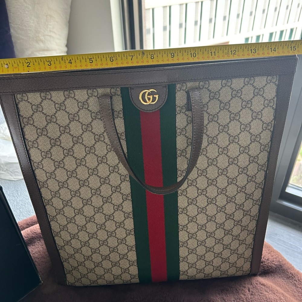 Gucci Large Monogram Structured Tote Handbag - Picture 12 of 16